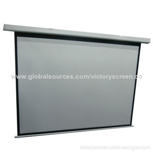 Motorized screen with standard RF control, matte white, 119", 100", good price